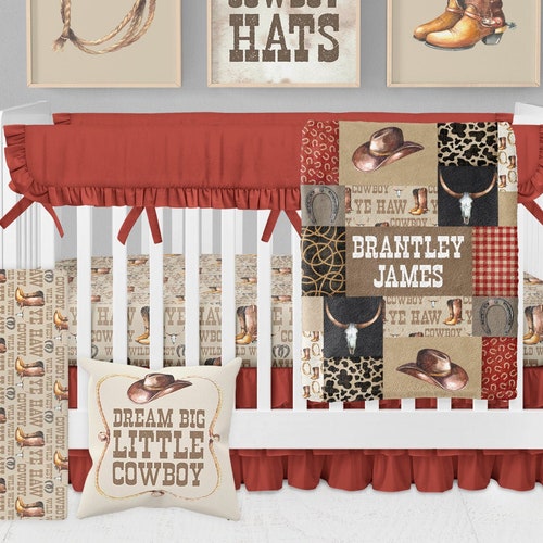 Baby Boy Crib Bedding Set Cowboy Baby Bedding Western Crib Etsy