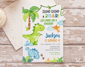 Dinosaur Birthday Invitation Boy, Dinosaur Birthday Invite, Dinosaur Birthday Party, Dinosaur Party, Dino Editable Instant Download Printed