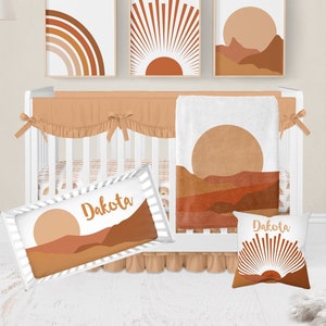 Boho Crib Bedding Set, Gender Neutral Crib Bedding, Sunshine Nursery, Boho Nursery, Desert Sun Crib Bedding Set, Baby Girl, Boy Crib Bedding