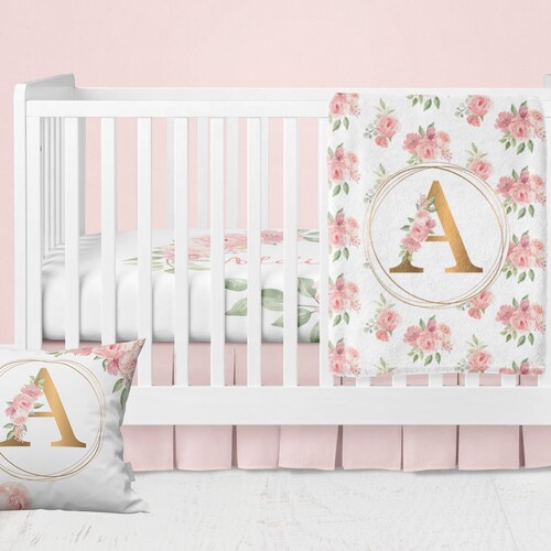 Purple Floral Crib Bedding Baby Girl Nursery Lavender Etsy