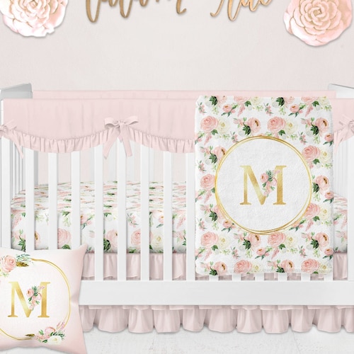 Floral Crib Bedding Set Girl Crib Bedding Personalized Baby Etsy