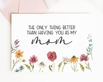 Mother's Day Pregnancy Announcement Card, The Only Thing Better Than Having You As My Mom, Editable Pregnancy Reveal Card, Digital Download