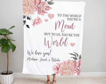 Manta personalizada para mamá, regalos de Navidad para mamá, regalo de mamá de niños, manta personalizada para la abuela, manta de Navidad, regalo para el Día de la Madre