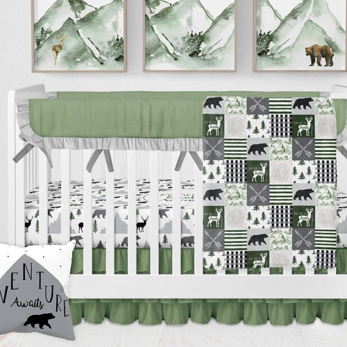 Woodland Crib Bedding Set personalized Baby Boy Blanket With Etsy