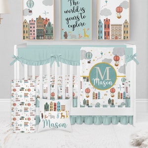 Baby Boy Crib Bedding Set, Adventure Crib Bedding Set Boy, Baby Boy Nursery Bedding, Crib Sheets Boy, Animal Crib Bedding, Adventure Nursery