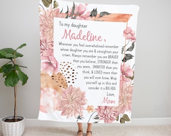 Personalized Daughter Blanket, To My Daughter Blanket Daughter Christmas Gift, Blankets For Girls, Mother Daughter Gift, Custom Name Blanket
