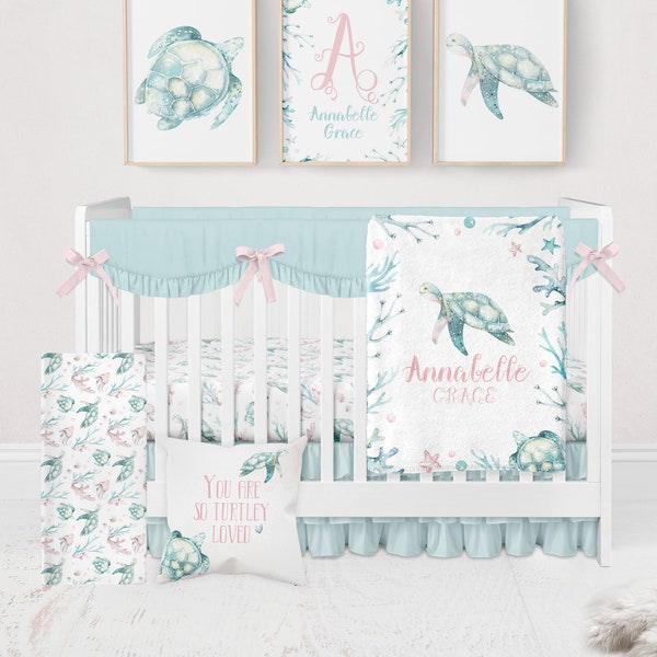Baby Girl Sea Turtles Nursery Etsy