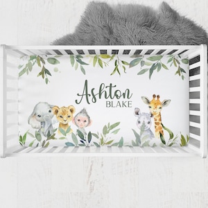 Safari Crib Sheet, Safari Animal Baby Bedding, Safari Crib Bedding Set, Safari Nursery, Crib Sheets Boy, Baby Boy Bedding, Custom Crib Sheet