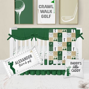 Golf Crib Bedding Set, Baby Boy Crib Bedding Set, Golf Baby Bedding, Golf Nursery, Boy Nursery Bedding, Golf Crib Sheet, Sports Crib Bedding