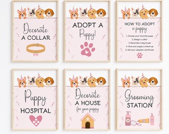 Puppy Party Games, Printable Puppy Party Signs, Adopt A Puppy Party, Puppy Adoption Party, Lets Pawty Birthday Dog Birthday Instant Download