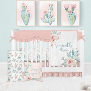 Cactus Crib Bedding Set Baby Girl Crib Bedding Cactus Nursery