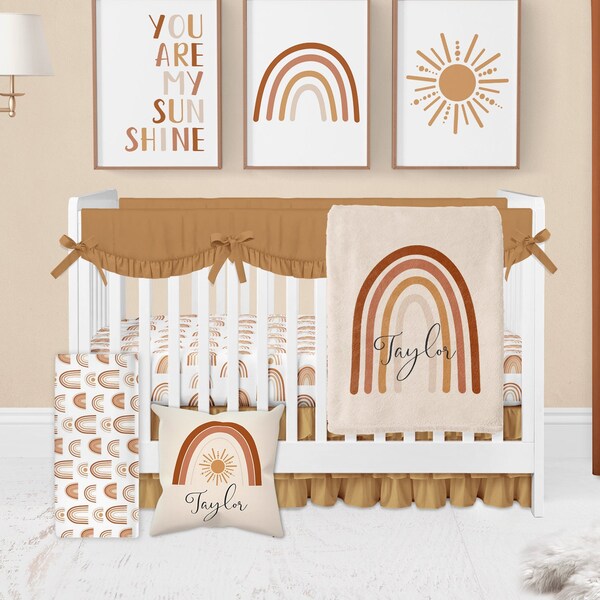 Orange Crib Bedding Etsy