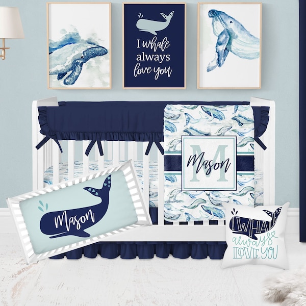 Whale Crib Bedding Etsy