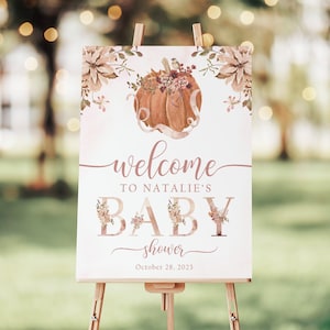 Little Pumpkin Baby Shower Sign Girl, Fall Baby Shower Welcome Sign, Pink Pumpkin Baby Shower Decor Little Pumpkin Is On The Way Baby Shower
