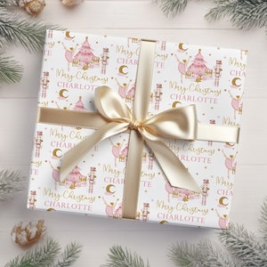 Pink Christmas Wrapping Paper, Nutcracker Wrapping Paper, Personalized Wrapping Paper Christmas, Christmas Gift Wrap, Custom Wrapping Paper