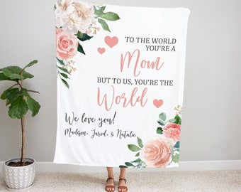 Gift From Kids, Personalized Mom Blanket, Christmas Gifts For Mom, Personalized Mom Gift, Mothers Day Gift, Christmas Blanket, Grandma Gift