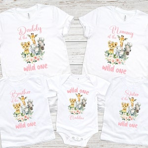 Family Safari Birthday Shirts, Wild One Birthday Girl Shirt, Jungle Matching Family Wild One Shirt, 1st Birthday Outfit, Mommy And Me Shirts