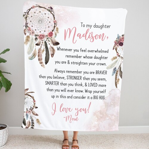 Personalized Daughter Blanket to My Daughter Christmas Gift Etsy