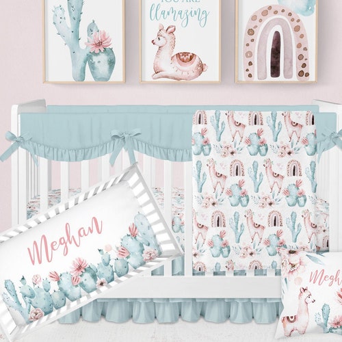Boho Nursery Bedding Floral Crib Bedding Set Baby Girl Crib Etsy