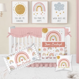 Baby Girl Crib Bedding Set Rainbow Crib Bedding Set Boho Crib