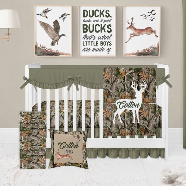 Camo Crib Bedding Set Boy, Baby Boy Crib Bedding, Country Crib Bedding, Country Nursery, Deer Crib Bedding, Mallard Duck Hunting Crib Sheets