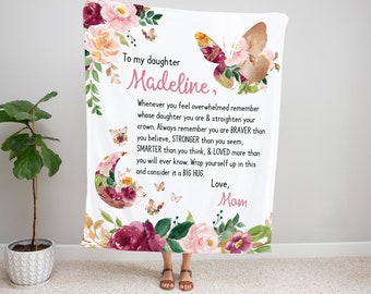 To My Daughter Blanket, Daughter Christmas Gift, Personalized Daughter Gift, Mother Daughter Gift, Custom Name Blanket, Blankets For Girls