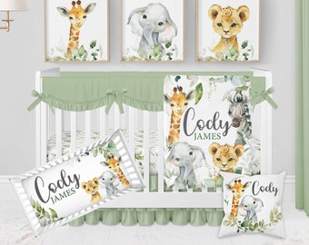 Safari Nursery Bedding Set, Baby Boy Crib Bedding, Safari Crib Bedding Set Boy, Safari Nursery Decor Boy, Jungle Baby Bedding Crib Sets Boy