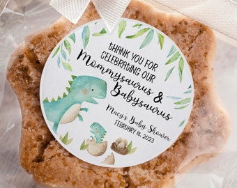 Dinosaur Baby Shower Favor Labels, Dinosaur Stickers, Personalized Dinosaur Favor Label, Boy Baby Shower Labels, Dinosaur Thank You Stickers