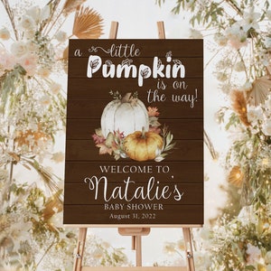 Little Pumpkin Baby Shower Welcome Sign, Pumpkin Baby Shower Decorations, Pumpkin Baby Shower Sign, Fall Baby Shower, Autumn Shower Welcome