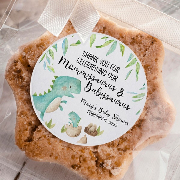 Dinosaur Baby Shower Favor Labels, Dinosaur Stickers, Personalized Dinosaur Favor Label, Boy Baby Shower Labels, Dinosaur Thank You Stickers