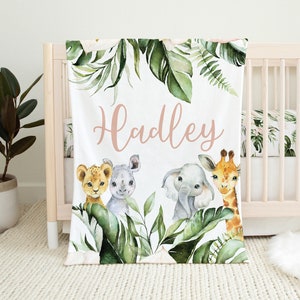 Safari Blanket, Baby Girl Blanket, Safari Animal Baby Blanket, Custom Baby Blanket, Safari Nursery, Safari Baby Bedding Safari Nursery Decor