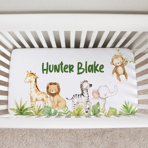 Safari Crib Sheet, Custom Crib Sheet, Safari Animal Baby Bedding, Safari Crib Bedding Set, Safari Nursery, Crib Sheets Boy, Baby Boy Bedding