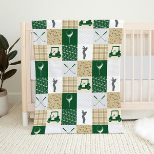 Golf Baby Blanket, Baby Boy Blanket, Baby Shower Gift, Baby Boy Gift, Golf Nursery, Golf Crib Bedding, Golf Blanket, Baby Boy Crib Bedding