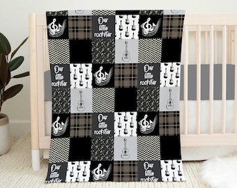 Guitar Blanket, Guitar Baby Boy Blanket, Music Baby Blanket, Baby