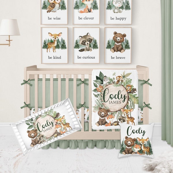 Woodland Nursery Bedding Etsy