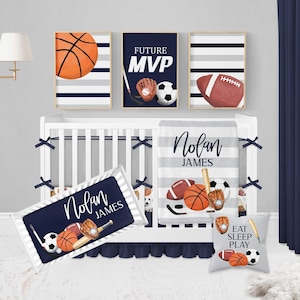 Sports themed baby bedding online