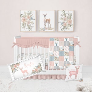 Girl deer nursery bedding sale
