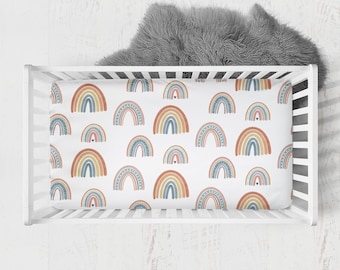 Rainbow Crib Sheet, Rainbow Baby Bedding, Neutral Crib Bedding, Rainbow Crib Bedding, Rainbow Nursery, Crib Sheets Boy, Crib Sheets Girl