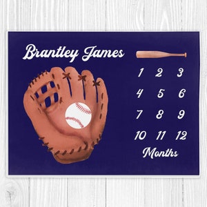 Baseball Milestone Blanket, Baby Boy Milestone Blanket, Baby Shower Gift, New Mom Gift, Sports Baby Month Blanket, Baseball Baby Blanket