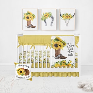 Sunflower baby girl bedding top