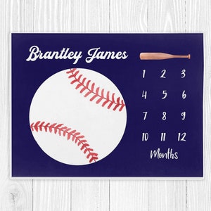 Baseball Milestone Blanket, Boy Milestone Blanket, Baby Shower Gift, New Mom Gift Sports Baby Month Blanket, Baby Age Blanket, Baby Boy Gift
