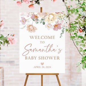 Baby in Bloom Baby Shower Welcome Sign, Wildflower Baby Shower Sign, Spring Flowers Baby Shower Welcome Poster, Wildflower Baby Shower Decor