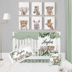 Safari Crib Bedding Set, Baby Boy Bedding Crib Bedding Set, Safari Nursery Bedding Boy, Safari Crib Sheet, Safari Animal Baby Bedding Set