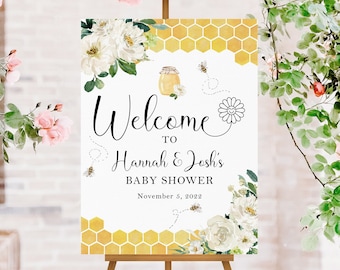 Honey Bumble Bee Baby Shower Welcome Sign, Baby Sprinkle Welcome Sign, Bee Baby Shower Decorations, Bee Baby Shower Welcome Poster Yard Sign