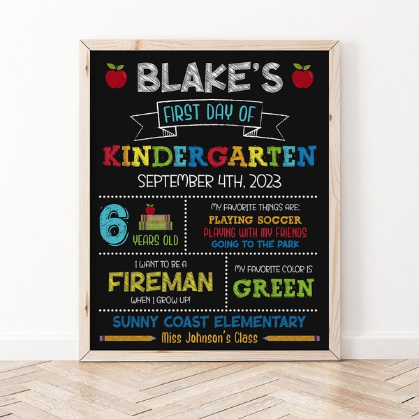 First Day of School Sign Printable Poster, Chalkboard Back to School Sign, Editable First Day of School Chalkboard Sign, Instant Download