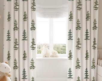 Rideaux pour chambre d'enfant dans les bois, rideaux occultants pour chambre de bébé, panneaux de rideaux pour chambre de bébé, décoration de chambre à coucher forêt, rideau pour chambre d'enfant