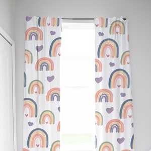 Rainbow Nursery Curtains, Rainbow Window Curtains, Baby Girl Nursery Curtains, Blackout Curtains Nursery, Rainbow Nursery Decor Girl Nursery