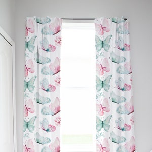 Butterfly Nursery Curtains, Butterfly Window Curtains, Baby Girl Nursery Curtains, Blackout Curtains Nursery, Butterfly Nursery Decor Pink