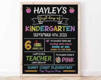 First Day of School Sign Editable, Chalkboard Back to School Sign Printable, Girl First Day of School Chalkboard Sign Pink, Instant Download