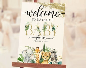 Safari Baby Shower Sign, Baby Shower Welcome Sign, Boy Baby Shower Yard Sign, Safari Baby Shower Decorations Boy, Foam Board Sign Outdoor